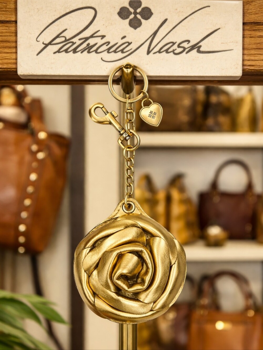 Patricia Nash Rose Mirror Key Fob - NWT